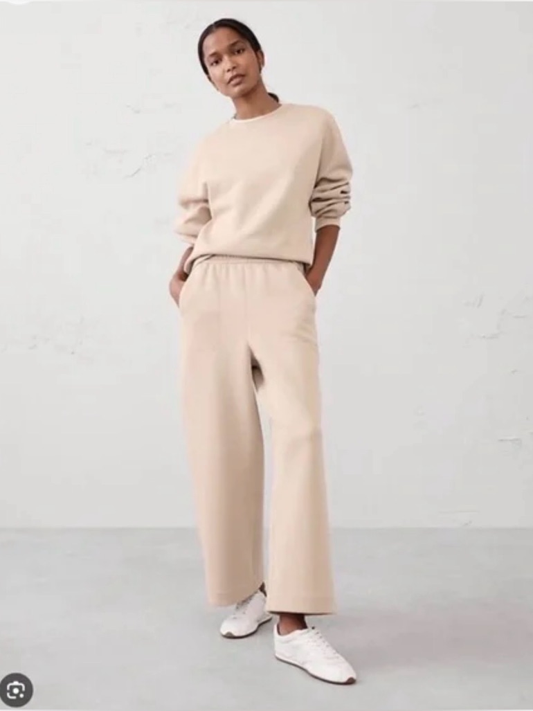 Banana Republic Scuba Sweatshirt And Wide Leg Pant Set